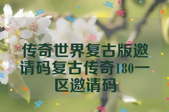传奇世界复古版邀请码复古传奇180一区邀请码