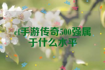 cf手游传奇500强属于什么水平