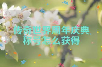 传奇世界周年庆典称号怎么获得