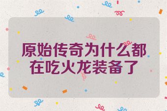原始传奇为什么都在吃火龙装备了