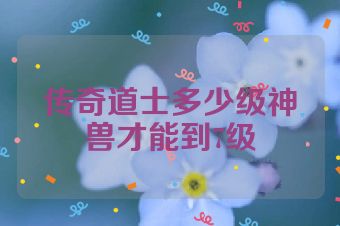传奇道士多少级神兽才能到7级