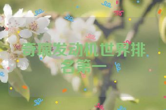 奇瑞发动机世界排名第一