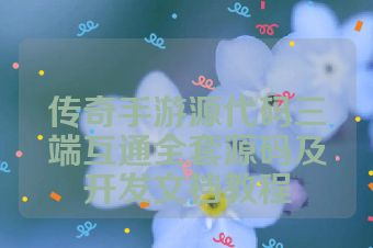 传奇手游源代码三端互通全套源码及开发文档教程
