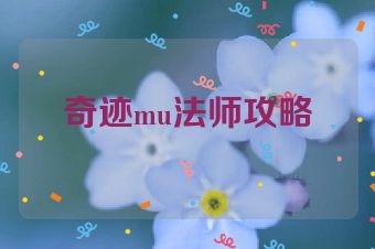 奇迹mu法师攻略