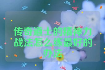 传奇道士的精神力战法怎么练最好的办法