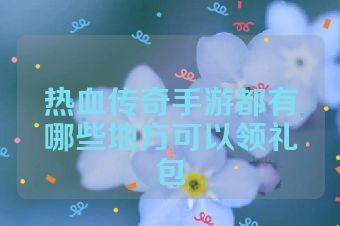 热血传奇手游都有哪些地方可以领礼包