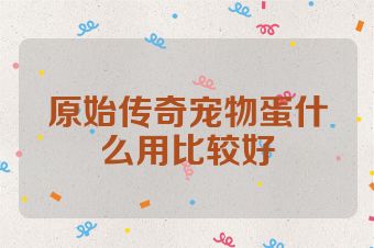 原始传奇宠物蛋什么用比较好
