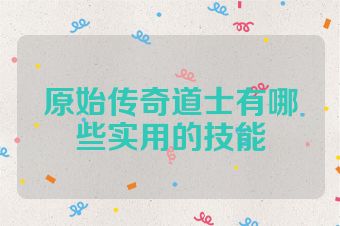 原始传奇道士有哪些实用的技能