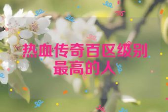 热血传奇百区级别最高的人