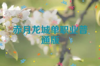 赤月龙城单职业普通版