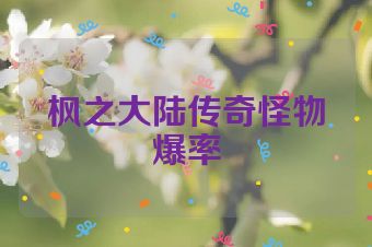 枫之大陆传奇怪物爆率