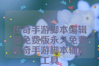 传奇手游脚本编辑器免费版永久免费传奇手游脚本辅助工具