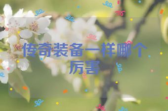 传奇装备一样哪个厉害