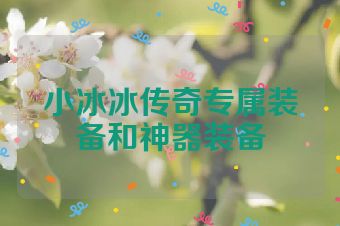 小冰冰传奇专属装备和神器装备