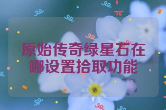 原始传奇绿星石在哪设置拾取功能