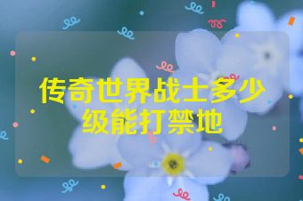 传奇世界战士多少级能打禁地