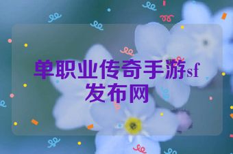 单职业传奇手游sf发布网