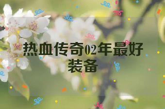 热血传奇02年最好装备