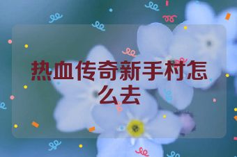 热血传奇新手村怎么去
