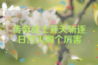 传奇战士开天斩逐日烈火哪个厉害