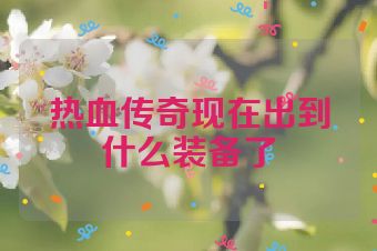 热血传奇现在出到什么装备了