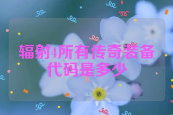 辐射4所有传奇装备代码是多少