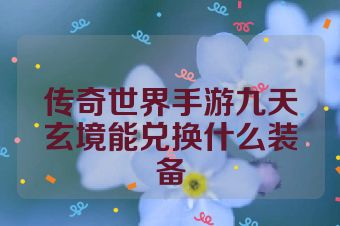 传奇世界手游九天玄境能兑换什么装备