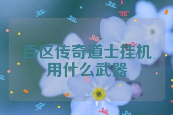 百区传奇道士挂机用什么武器