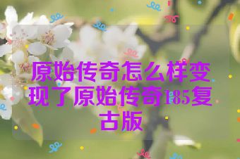 原始传奇怎么样变现了原始传奇185复古版