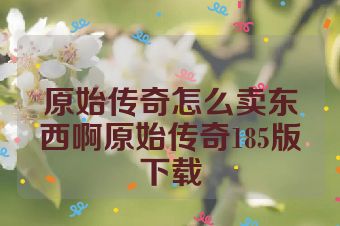 原始传奇怎么卖东西啊原始传奇185版下载