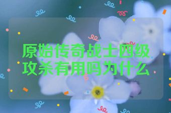 原始传奇战士四级攻杀有用吗为什么