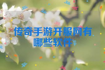 传奇手游开服网有哪些软件