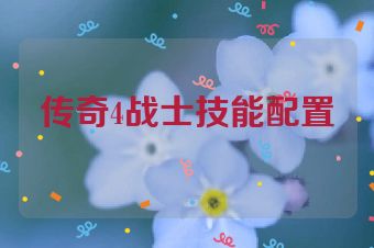 传奇4战士技能配置