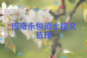 传奇永恒道士铭文选择