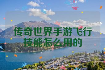 传奇世界手游飞行技能怎么用的