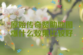 原始传奇赞助地图爆什么效果比较好