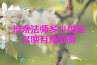 传奇法师多少级能召唤月魔蜘蛛