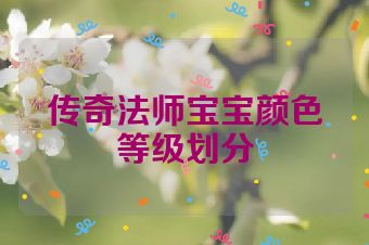 传奇法师宝宝颜色等级划分