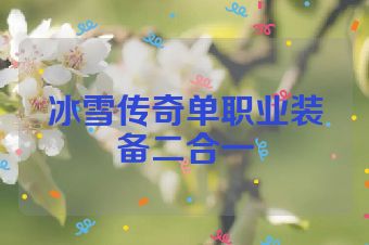 冰雪传奇单职业装备二合一