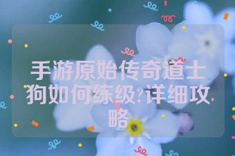手游原始传奇道士狗如何练级?详细攻略