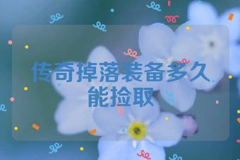 传奇掉落装备多久能捡取