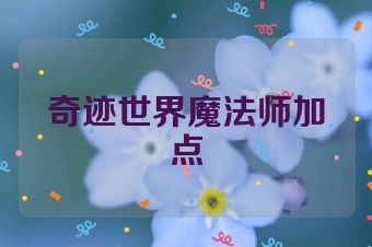 奇迹世界魔法师加点