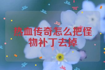热血传奇怎么把怪物补丁去掉