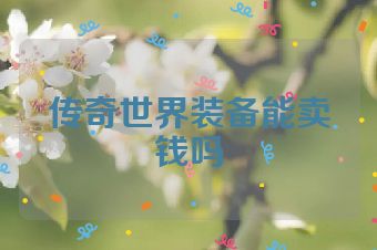 传奇世界装备能卖钱吗