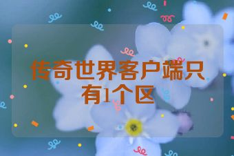 传奇世界客户端只有1个区