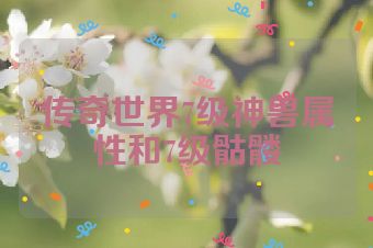 传奇世界7级神兽属性和7级骷髅