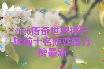 2020传奇世界排行榜前十名游戏排行榜最新