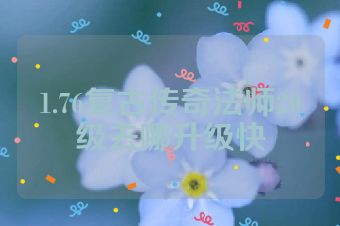 1.76复古传奇法师20级去哪升级快