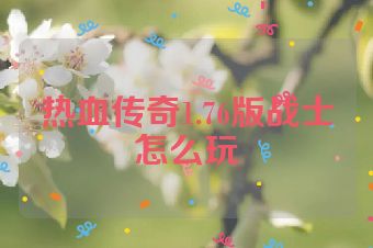 热血传奇1.76版战士怎么玩