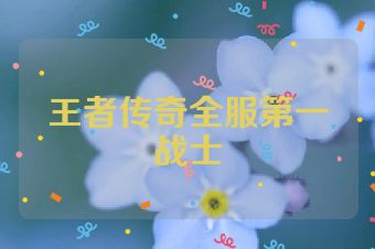 王者传奇全服第一战士